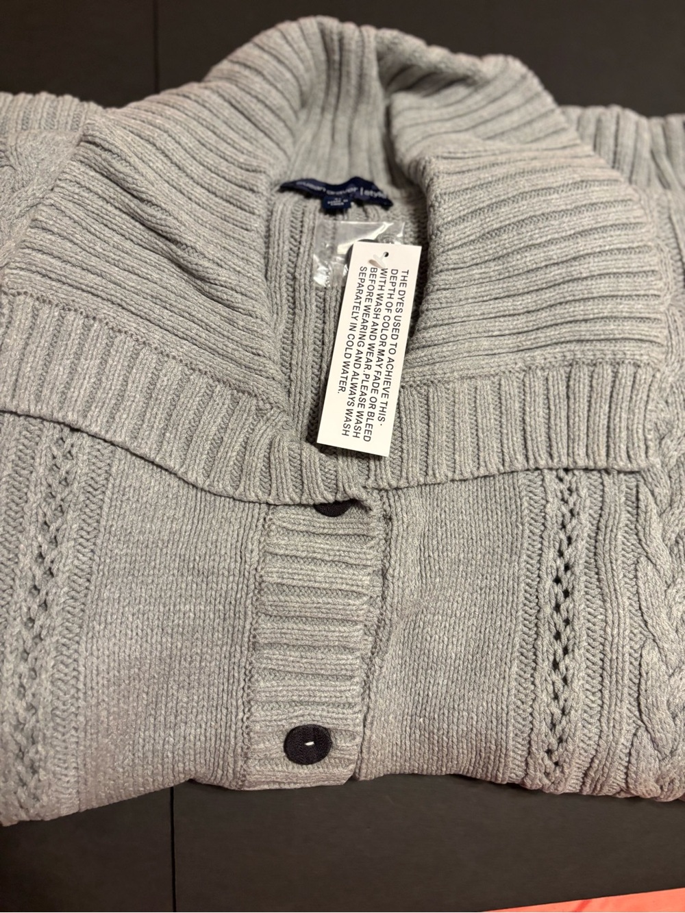 Susan Graver Style 3X Gray Cable Knit Cardigan Belted Shawl Collar NWT